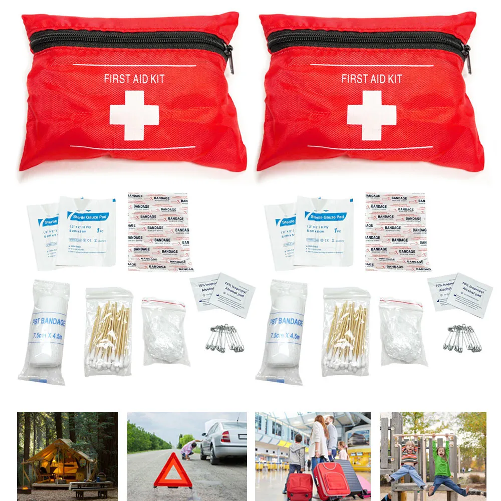 2 Sets First Aid Kit 72 PC Camping Travel Outdoors Emergency Medical Supplies