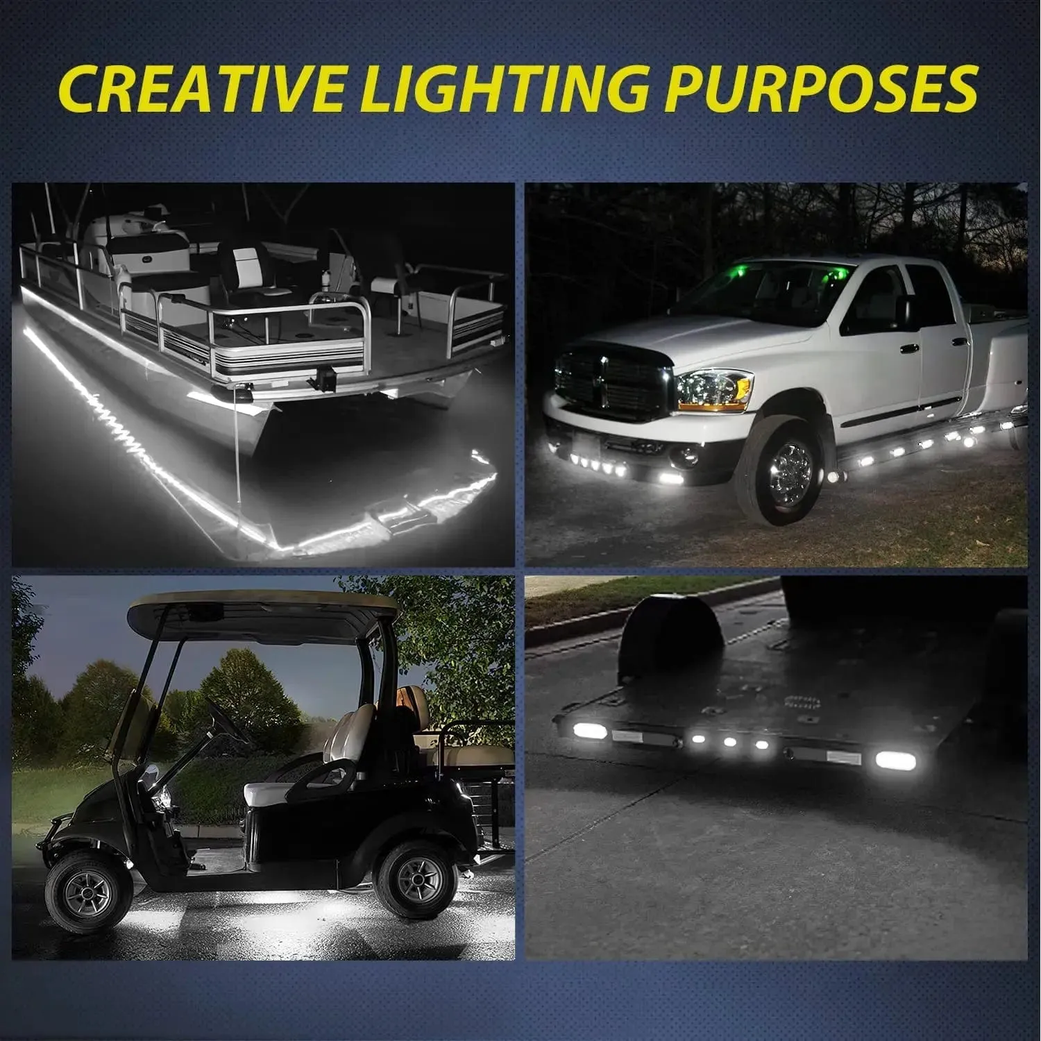 3.8 Inch 6 LEDs White Side Marker Lights (10 Pcs)