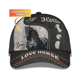 3D Animal Love Horse Printed Lightweight Custom Cap Gift for Dad Mom Adult