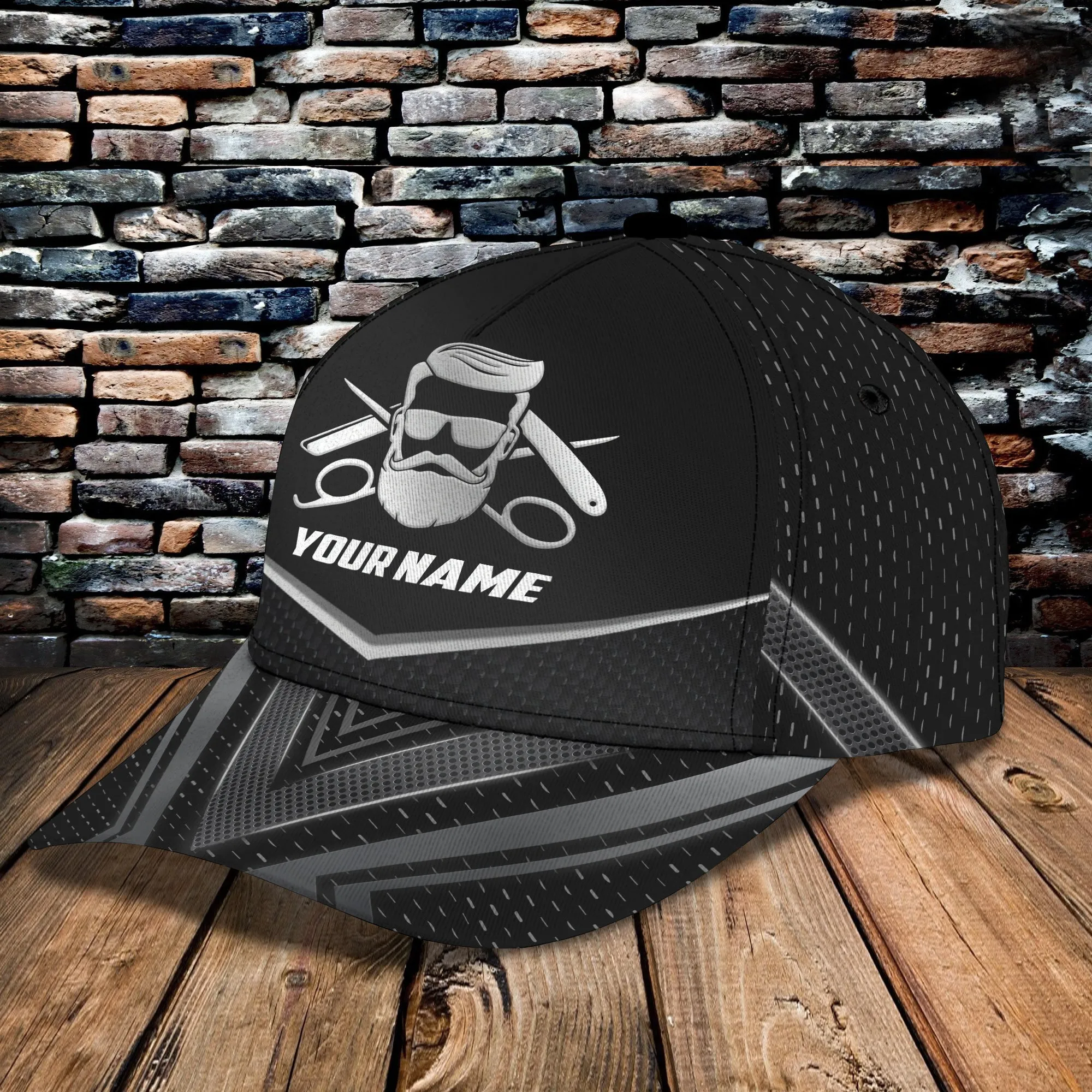 3D Classic Cap Barber 2 Personalized Name Cap Namashops