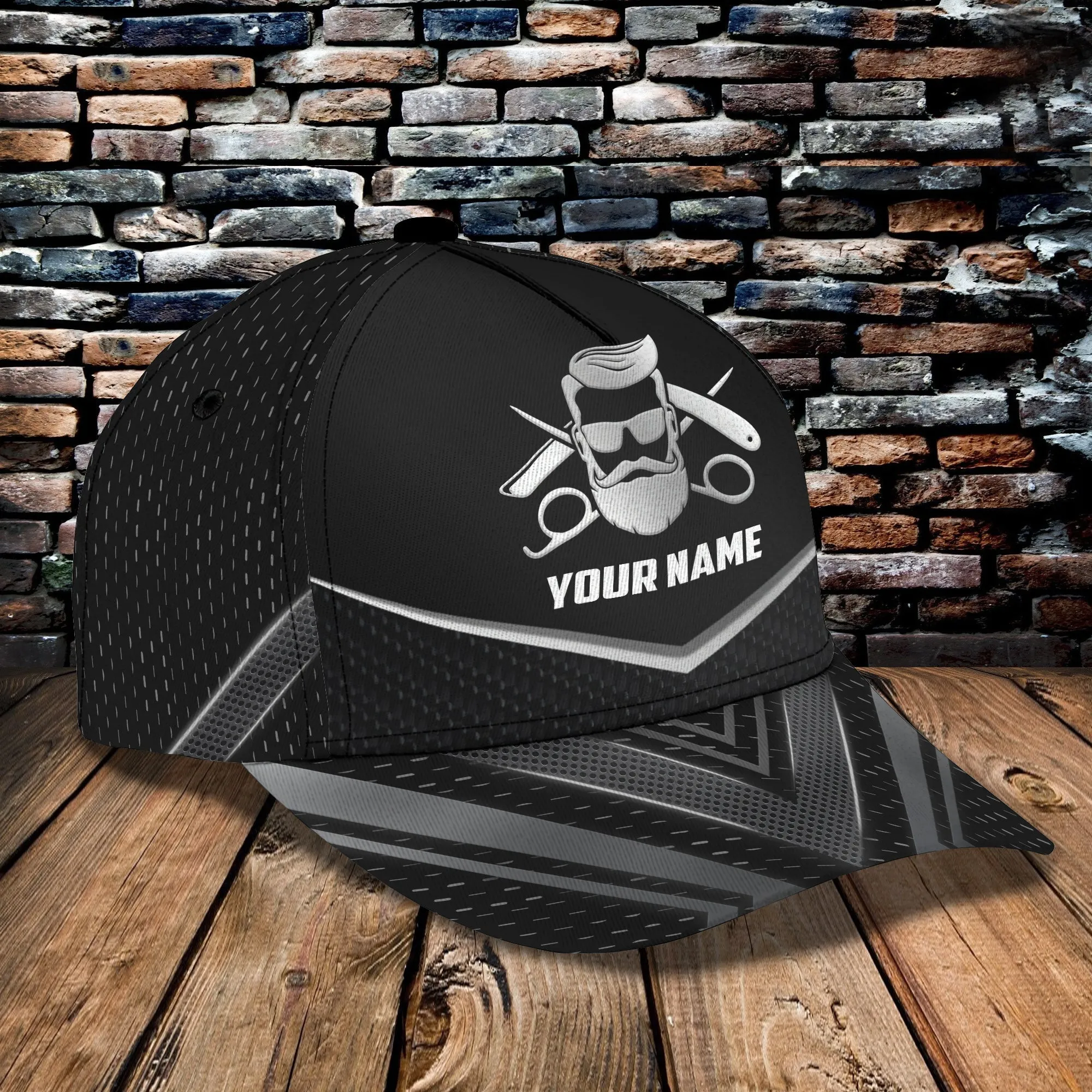 3D Classic Cap Barber 2 Personalized Name Cap Namashops