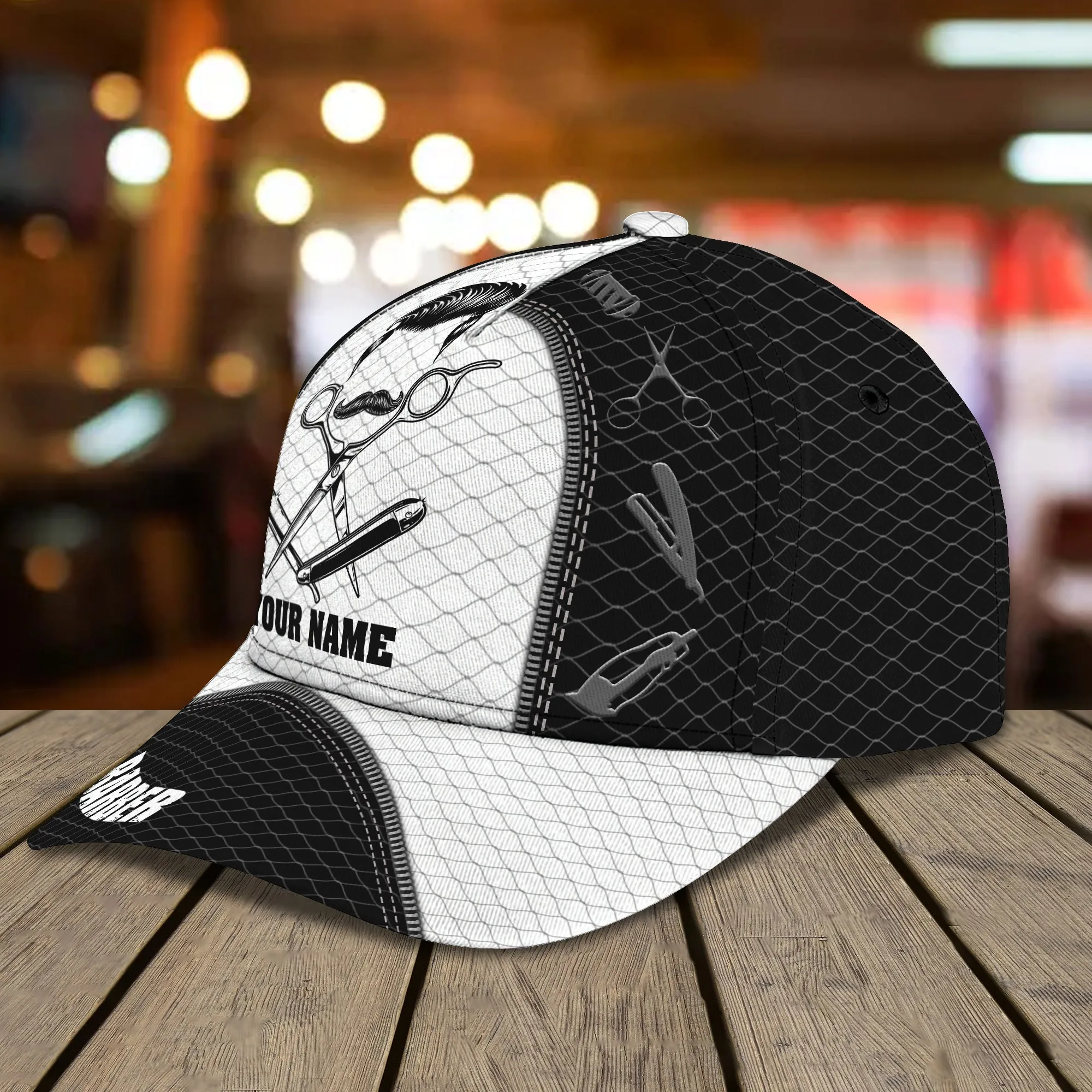 3D Classic Cap Barber Personalized Name Cap 24 Namashops