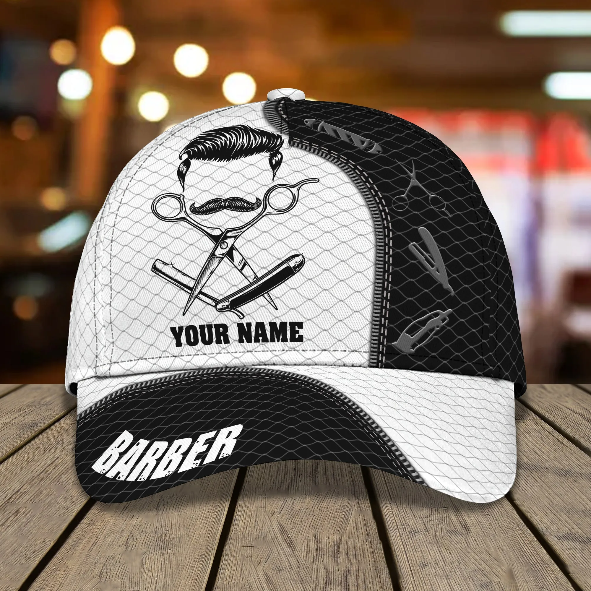 3D Classic Cap Barber Personalized Name Cap 24 Namashops