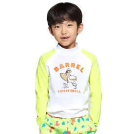 Barrel Kids Sunset Flamingo Rash Guard-GREEN