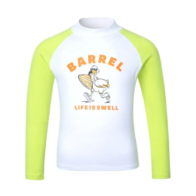 Barrel Kids Sunset Flamingo Rash Guard-GREEN