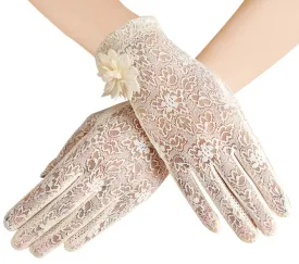 Bienvenu Summer Women Screentouch Gloves Sun Uv Protection Driving Gloves Anti-skid Beige