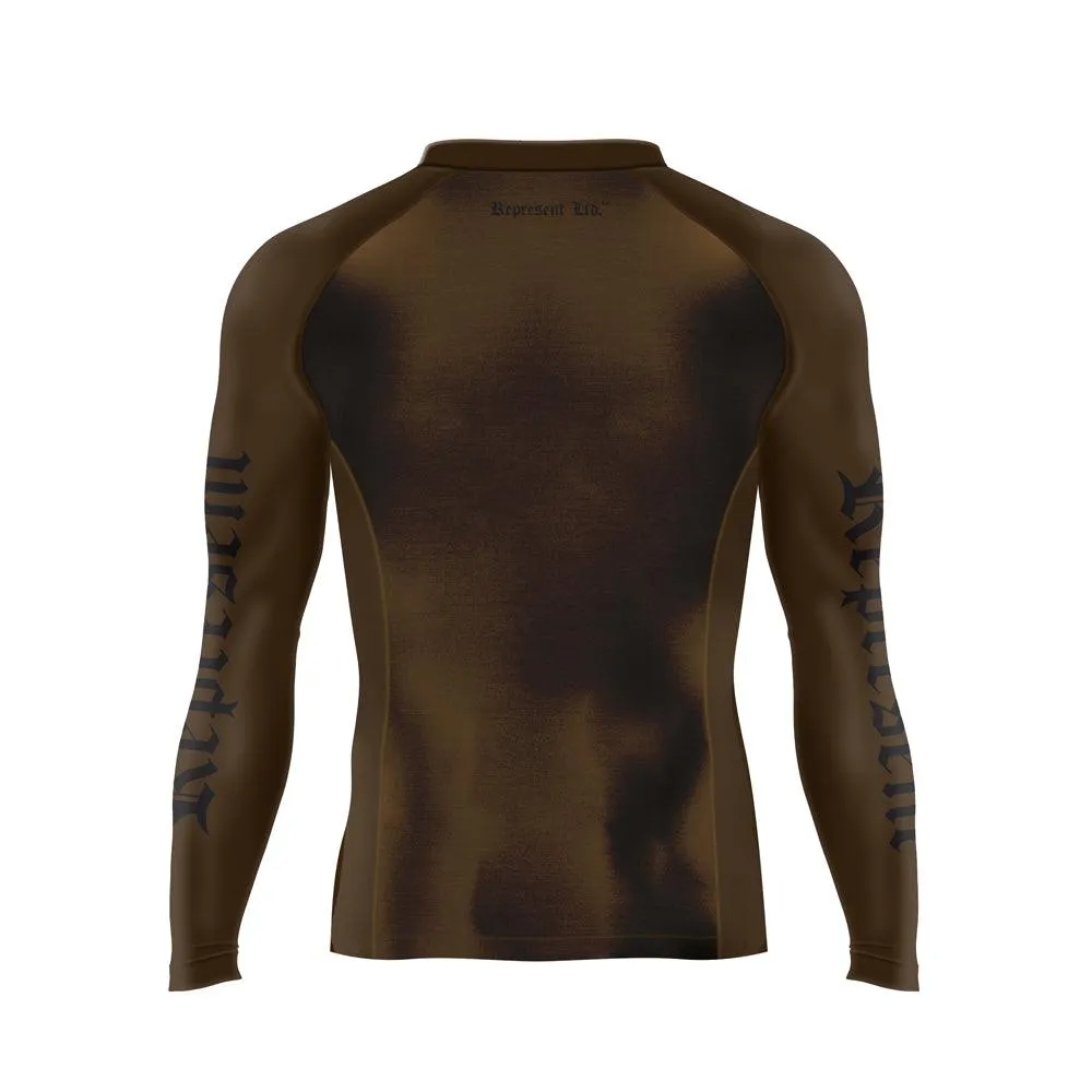 Black Gang Jiu Jitsu Rash Guard Long Sleeve [BROWN]