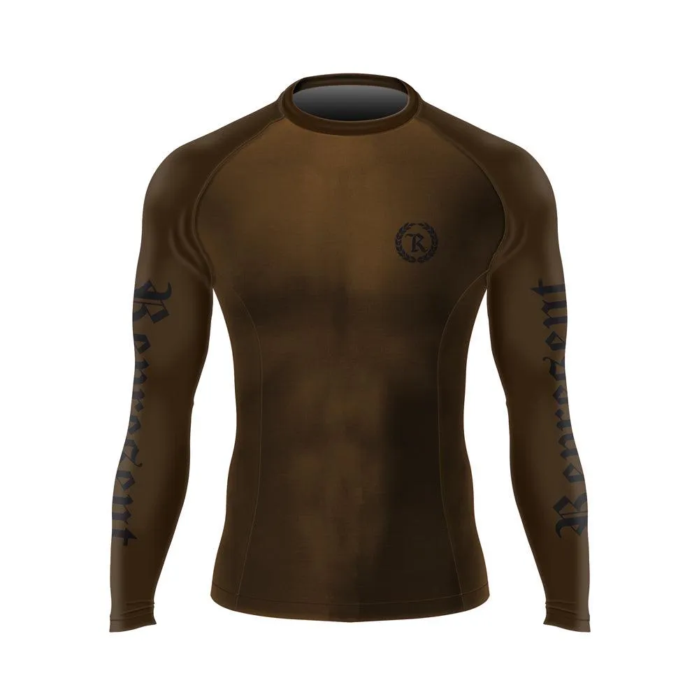 Black Gang Jiu Jitsu Rash Guard Long Sleeve [BROWN]