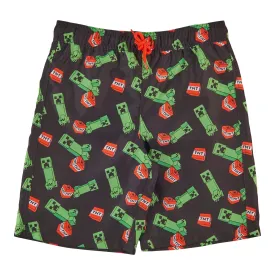Boy's Licensed Minecraft Swim Trunks