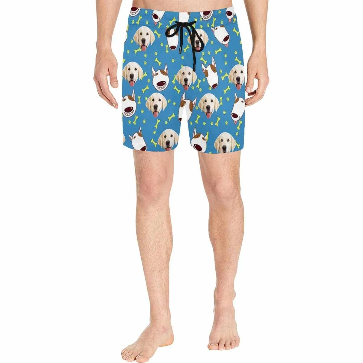 Custom Pet Face Swim Shorts Personalized Men's Quick Dry Swim Shorts with Your Cute Dog Pictures