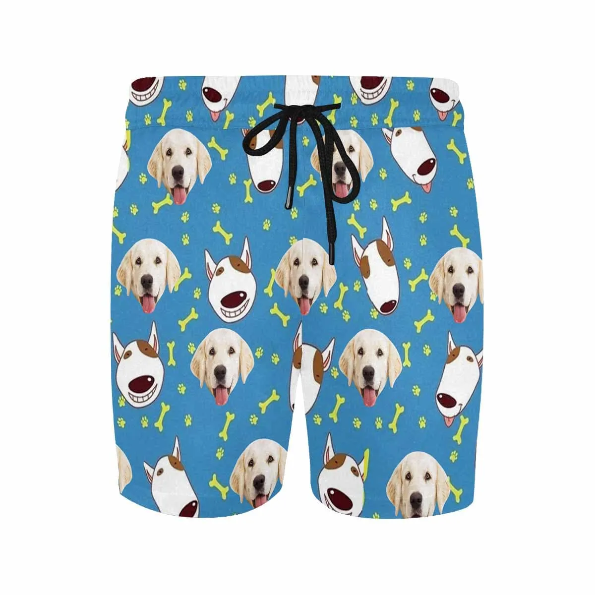 Custom Pet Face Swim Shorts Personalized Men's Quick Dry Swim Shorts with Your Cute Dog Pictures