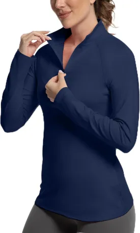 Golf Shirts for Woman UPF 50  Sun Protection Quick Dry Lightweight Long Sleeve Polo Shirts for Woman Rash Guard