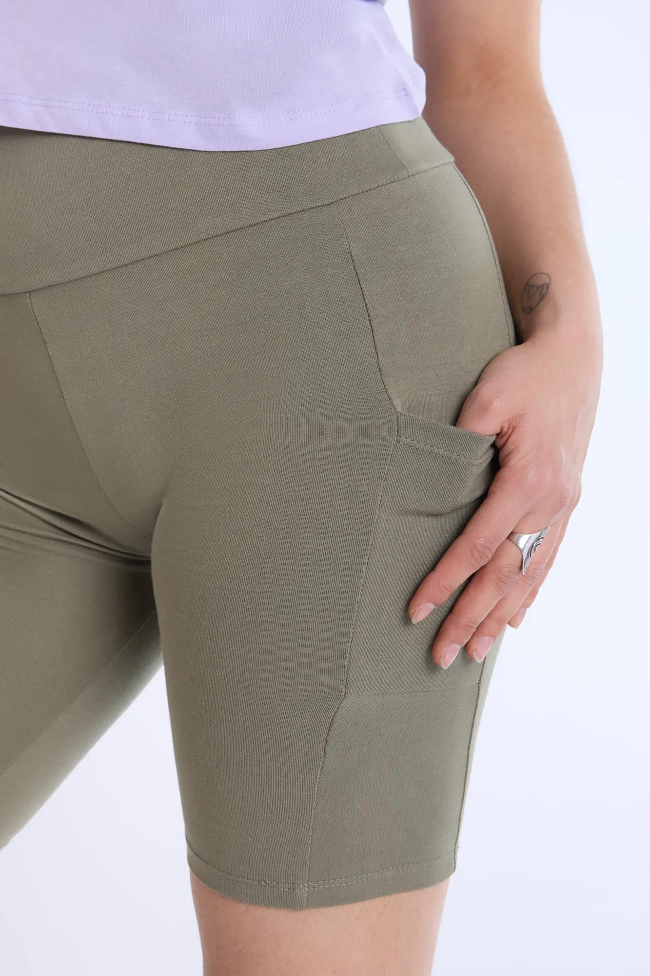 High-Rise Pocket Bike Shorts