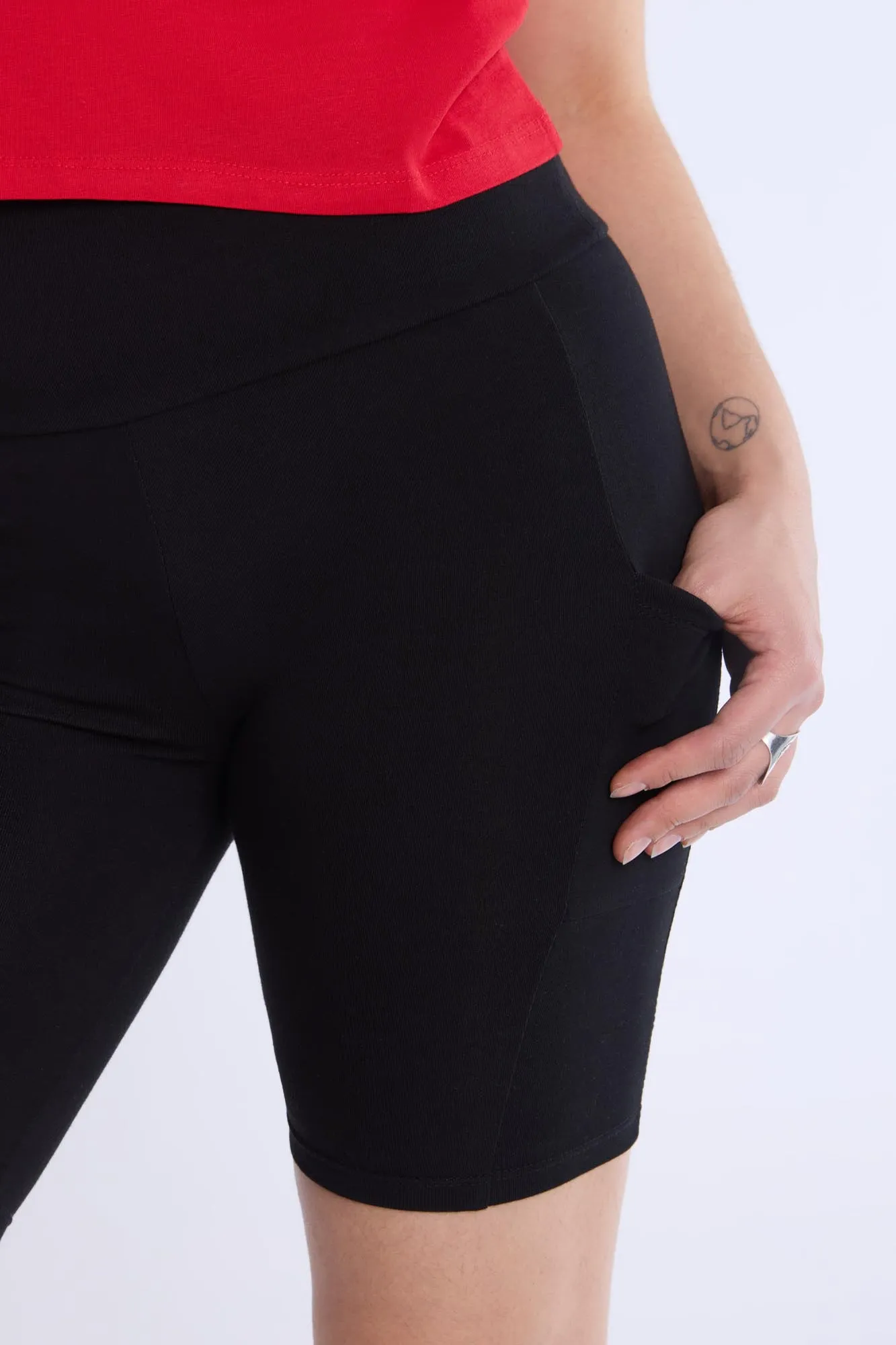 High-Rise Pocket Bike Shorts