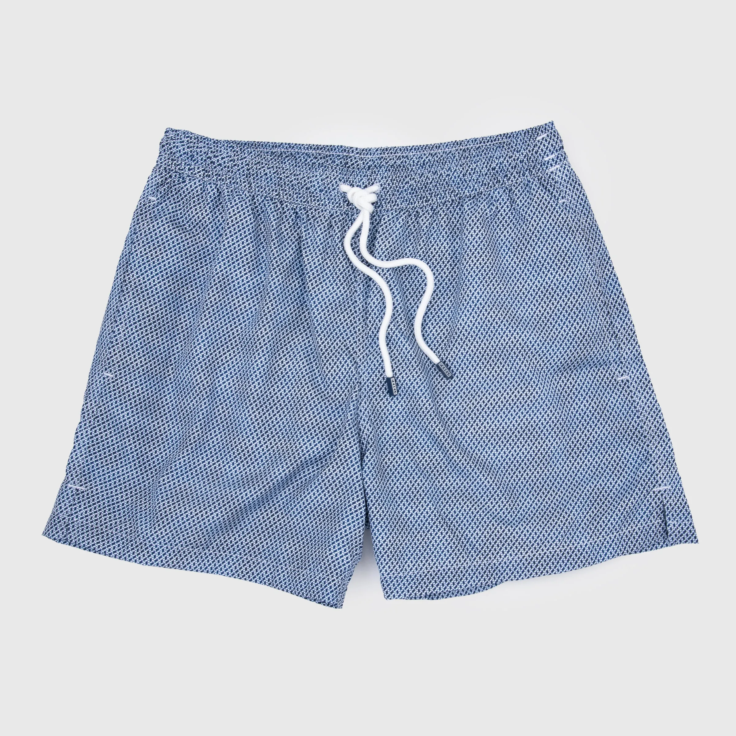 Madeira Printed Swim Trunk Geometric Navy