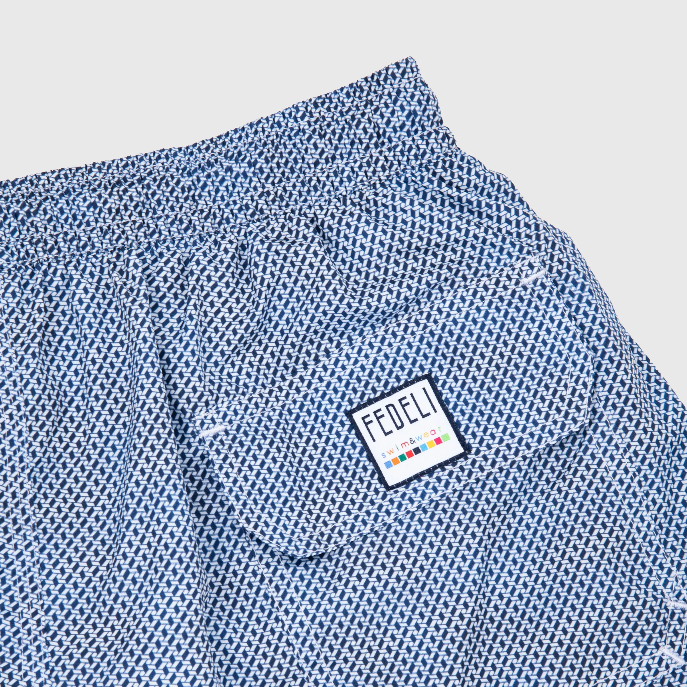 Madeira Printed Swim Trunk Geometric Navy