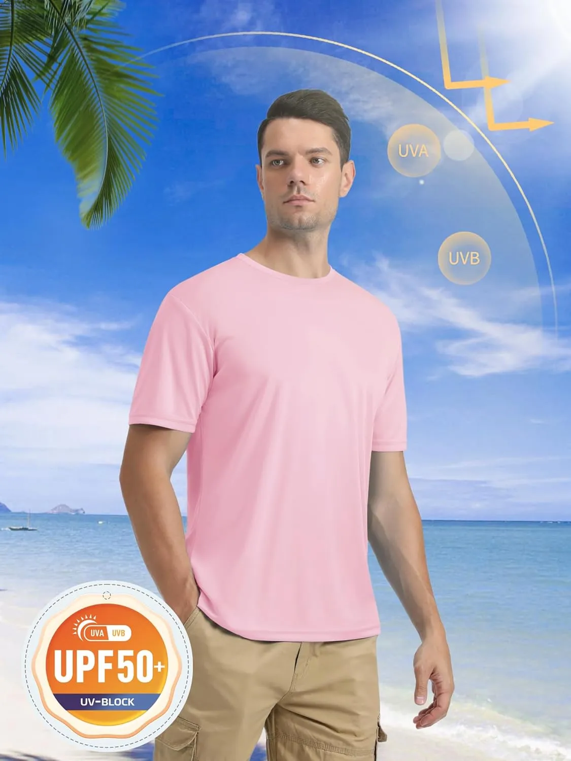 MAGCOMSEN Men's Short Sleeve UPF 50  T-Shirt Quick Dry Rash Guard Athletic Running Swim Top Tee Performance Water Shirts