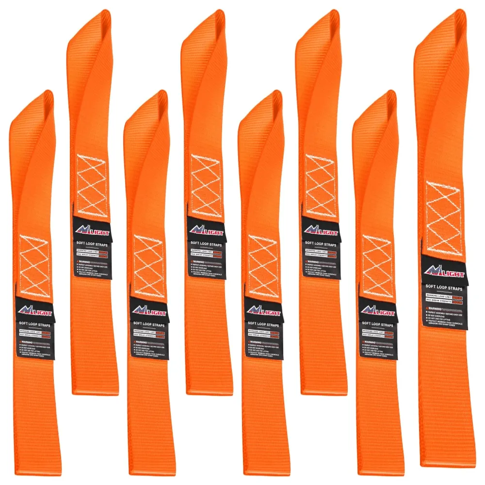 Motorcycle Tie Down Straps Max Break Strength 12000Lbs Orange