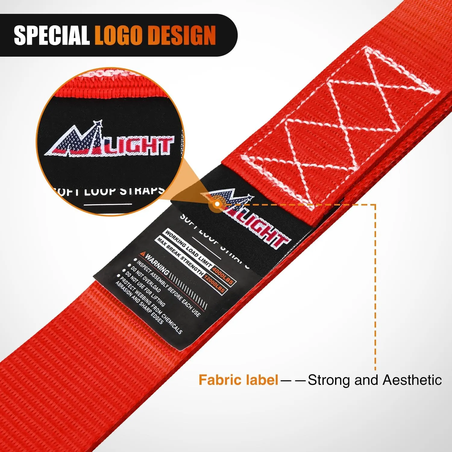 Motorcycle Tie Down Straps Max Break Strength 12000Lbs Red