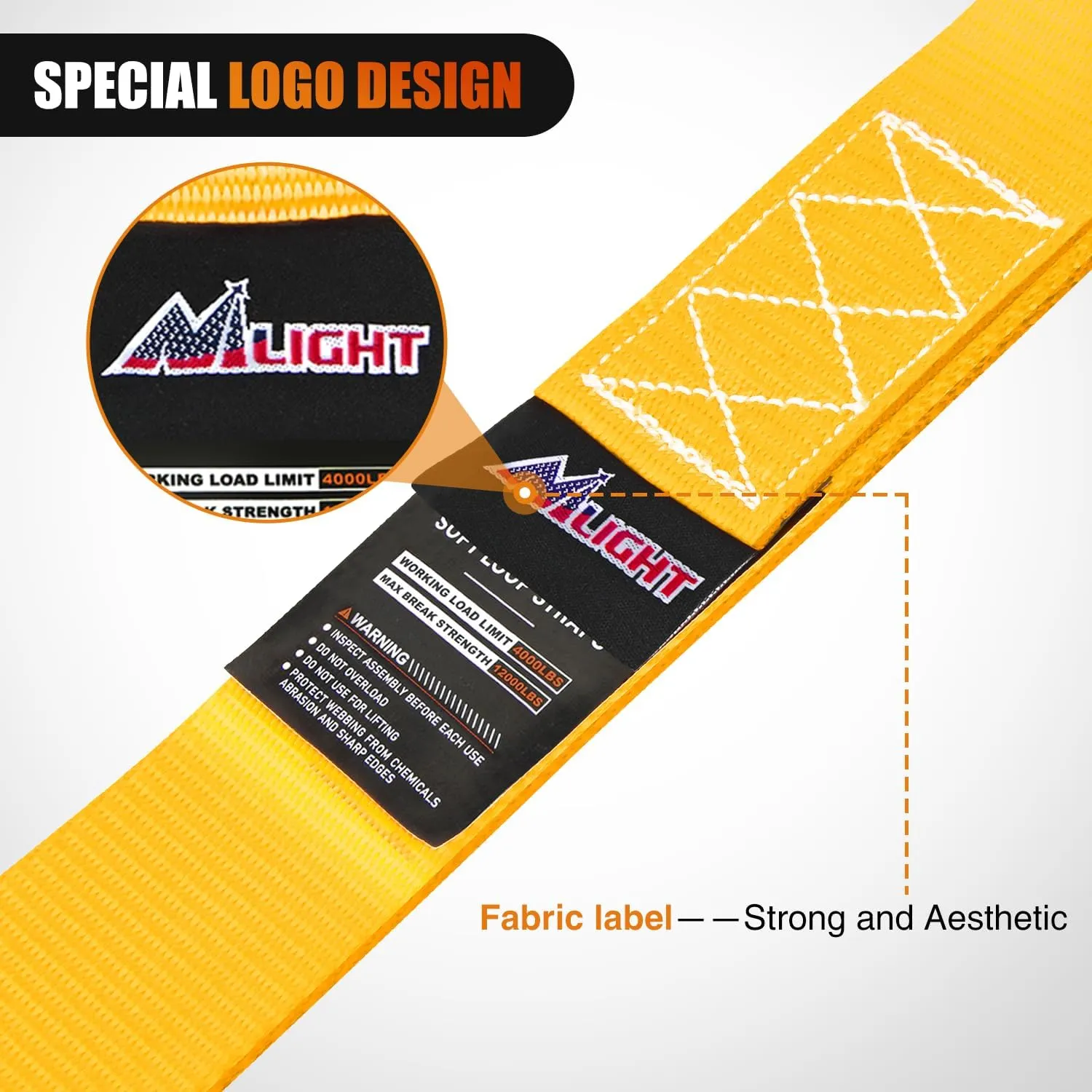 Motorcycle Tie Down Straps Max Break Strength 12000Lbs Yellow