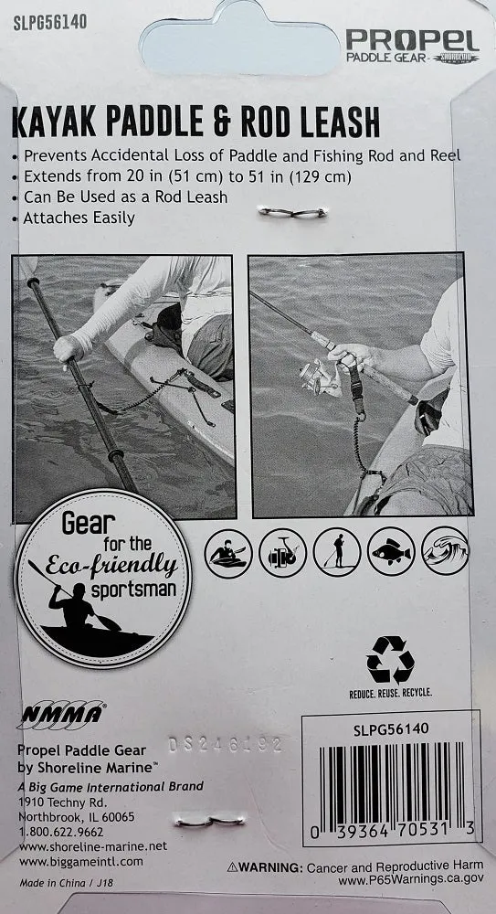 Propel Paddle Gear Kayak Paddle & Rod Leash SLPG56140