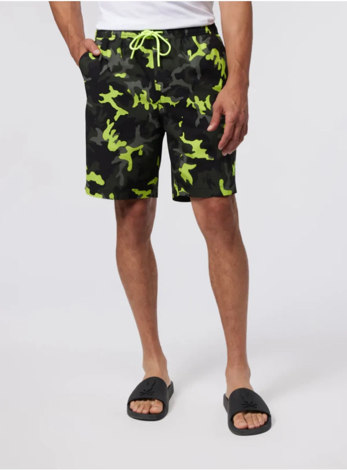 Psycho Bunny Swim Trunks - Plano Camo - Black - B6W376Z1PO