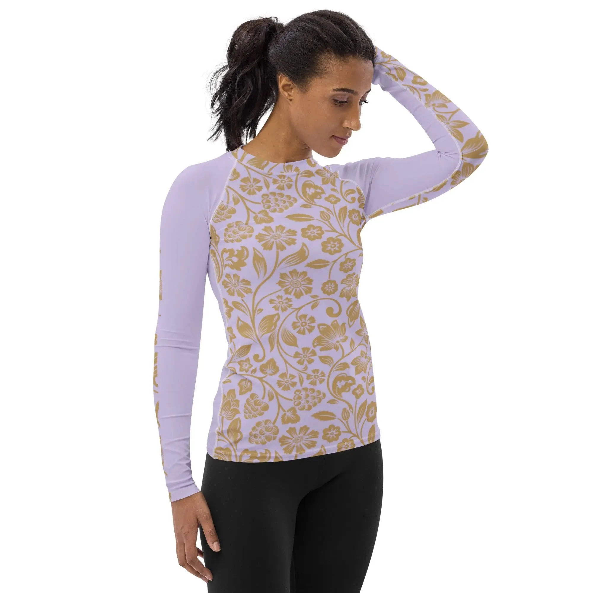 "Floral Lace" Collection - Yoga Long Sleeve Top Women's Rash Guard
