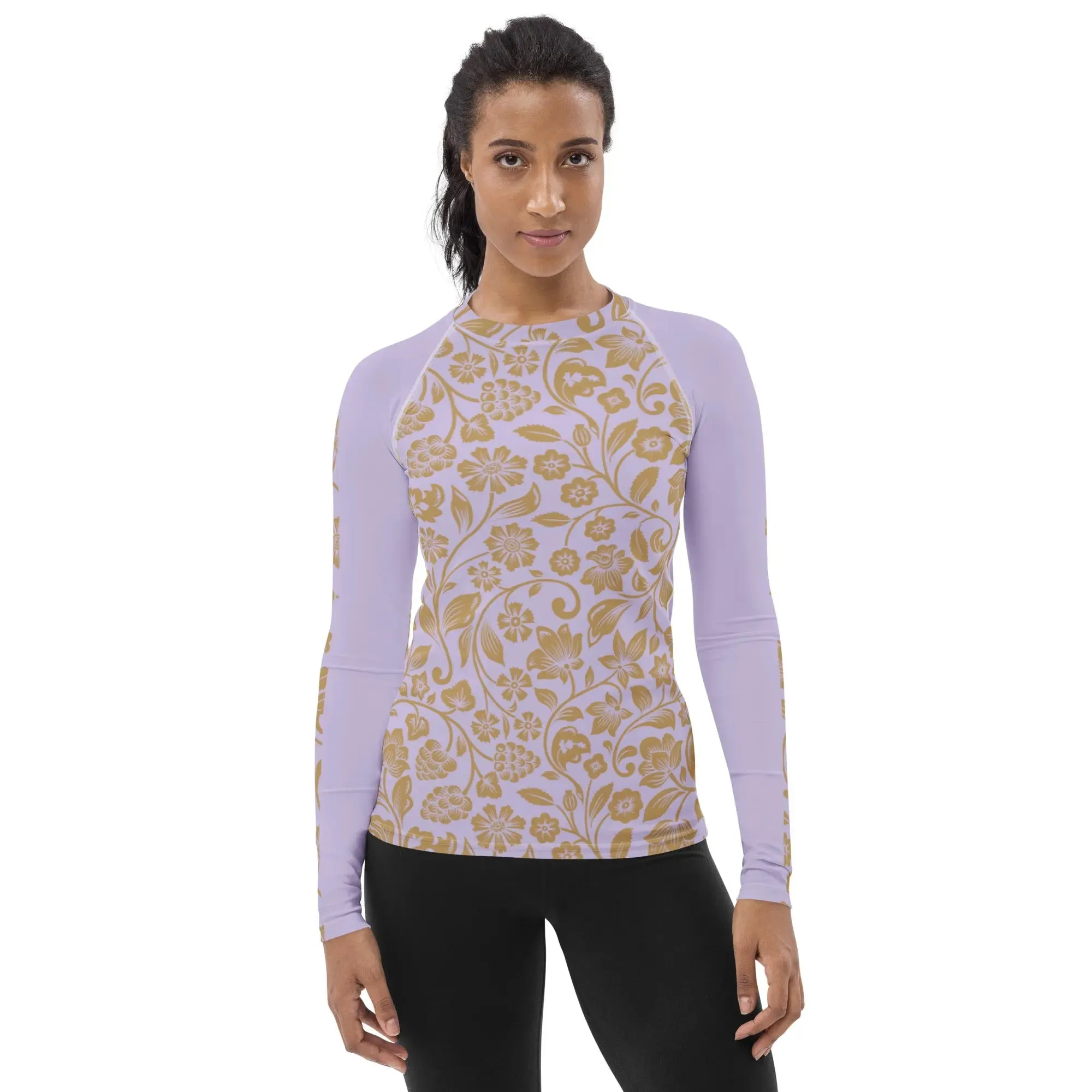 "Floral Lace" Collection - Yoga Long Sleeve Top Women's Rash Guard
