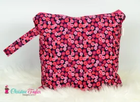 Ready Made MEDIUM SIZE Wet Bag - Pink flowers