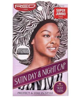 Red By Kiss  Satin Day And Night Cap HDNP06 Zebra