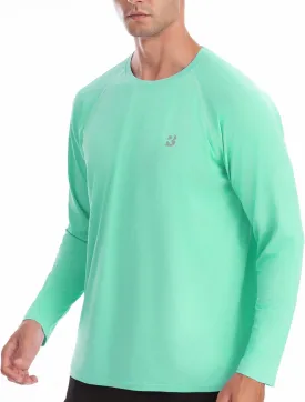 Roadbox Men's UPF 50  Rash Guard Long Sleeve, Cool Dry UV Sun Protection Water T-Shirts, Lightweight Fishing Hiking Shirts