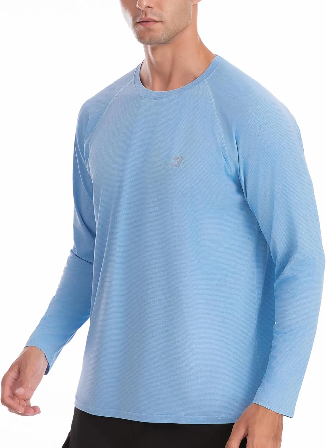 Roadbox Men's UPF 50  Rash Guard Long Sleeve, Cool Dry UV Sun Protection Water T-Shirts, Lightweight Fishing Hiking Shirts