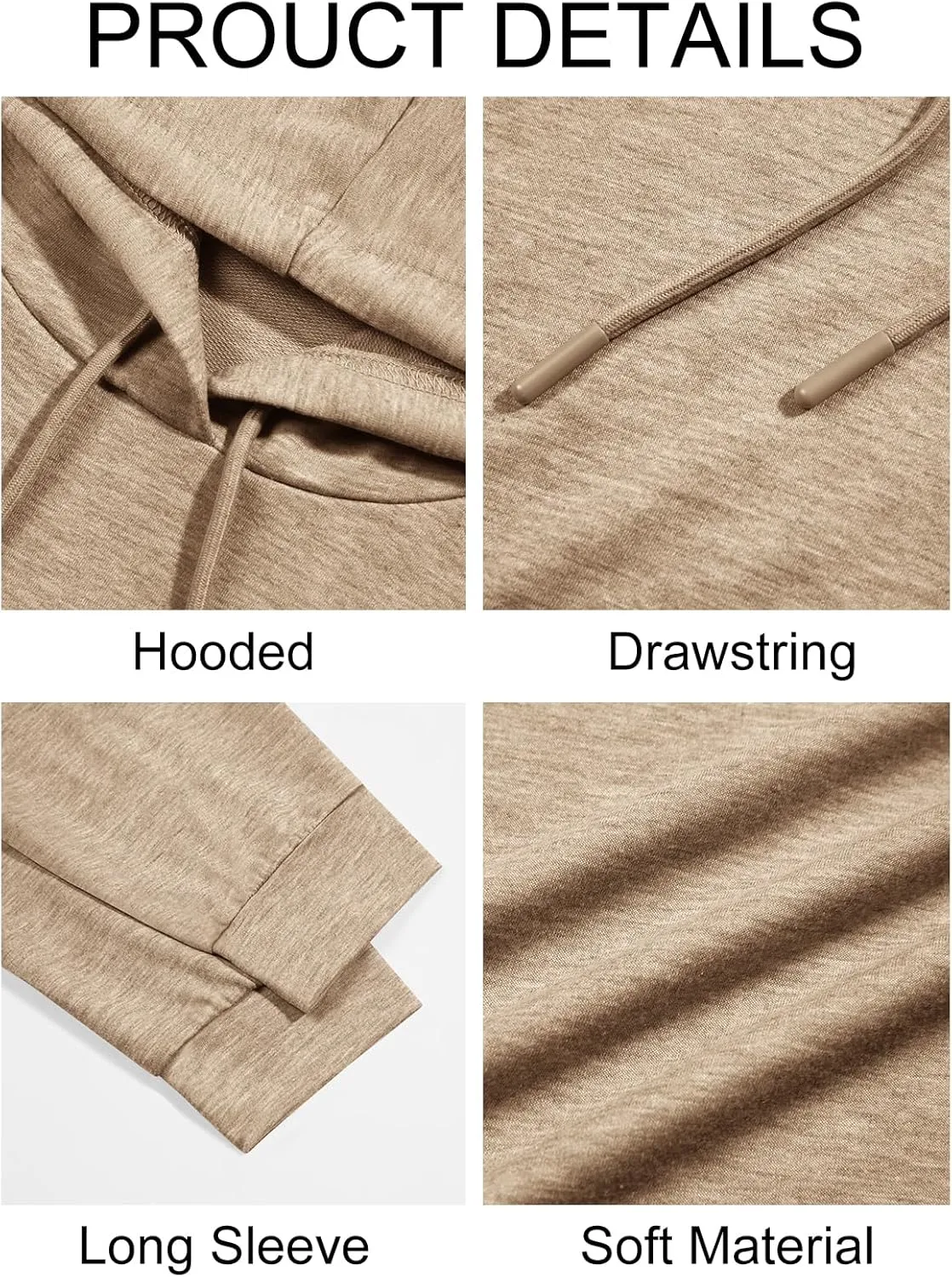 Runcati Mens Lightweight Hoodies Pullover Long Sleeve Casual Workout Athletic Shirt Hooded Sweatshirts
