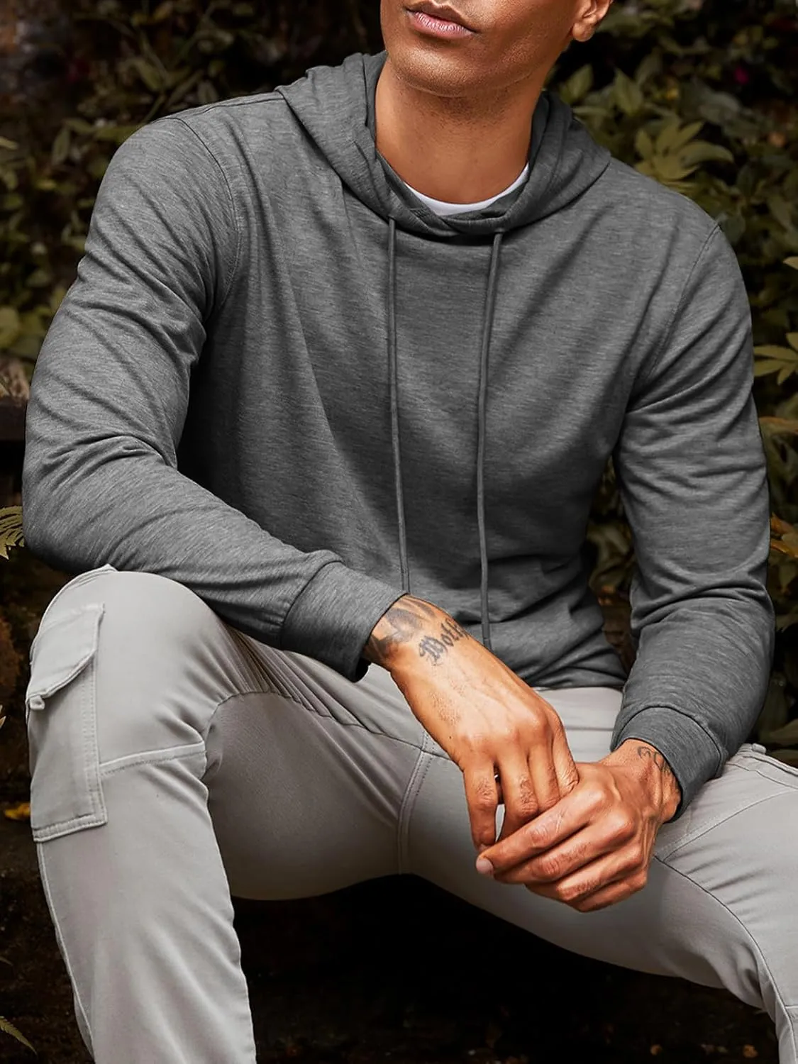 Runcati Mens Lightweight Hoodies Pullover Long Sleeve Casual Workout Athletic Shirt Hooded Sweatshirts