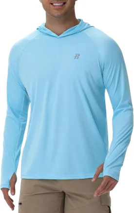 Runhit UPF 50  Fishing Shirts for Men Long Sleeve Sun Protection Hoodie Lightweight Outdoor Workout Hiking Running Rash Guard