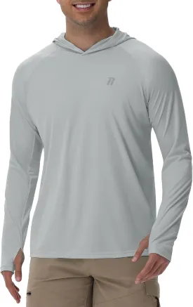 Runhit UPF 50  Fishing Shirts for Men Long Sleeve Sun Protection Hoodie Lightweight Outdoor Workout Hiking Running Rash Guard