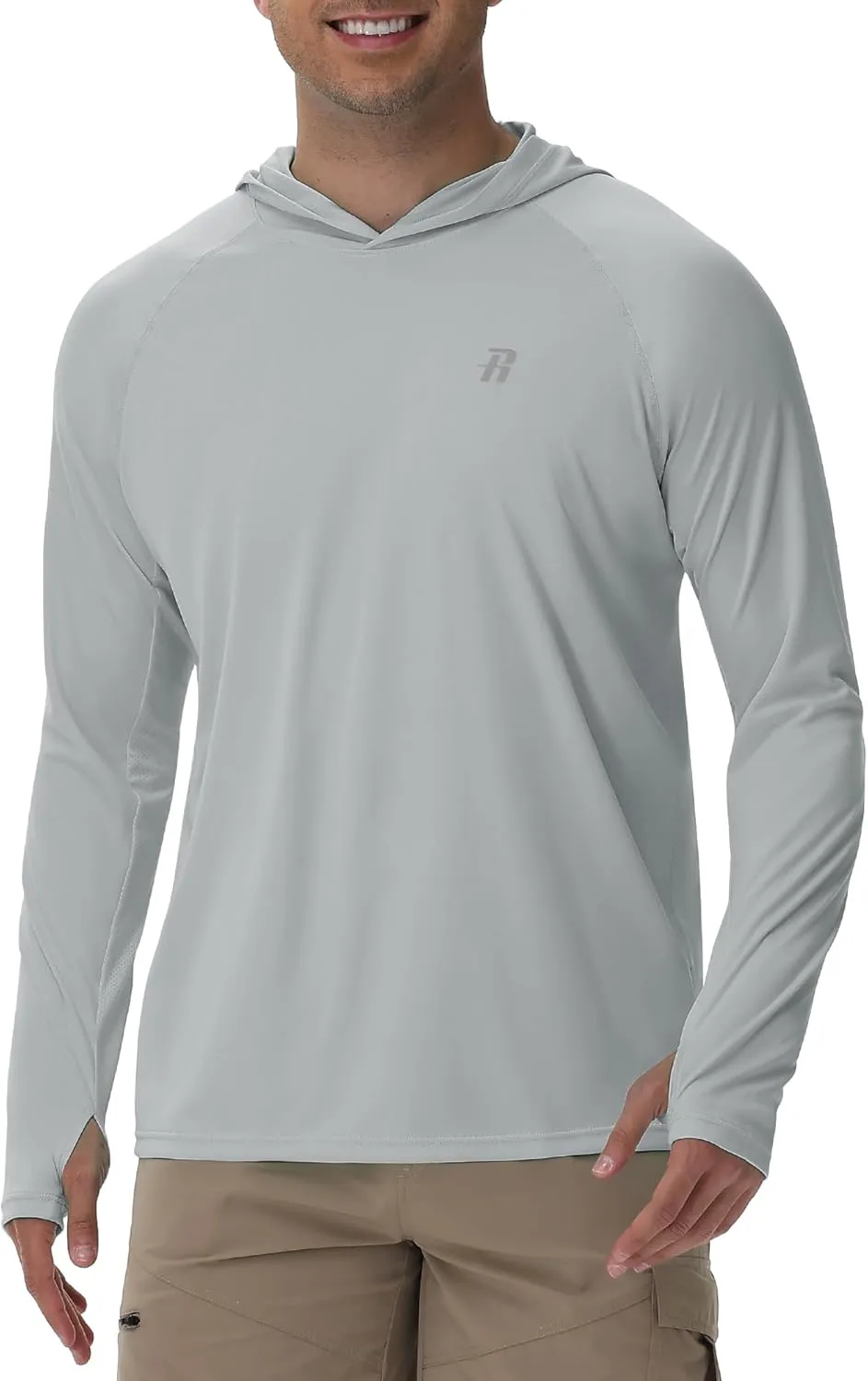 Runhit UPF 50  Fishing Shirts for Men Long Sleeve Sun Protection Hoodie Lightweight Outdoor Workout Hiking Running Rash Guard