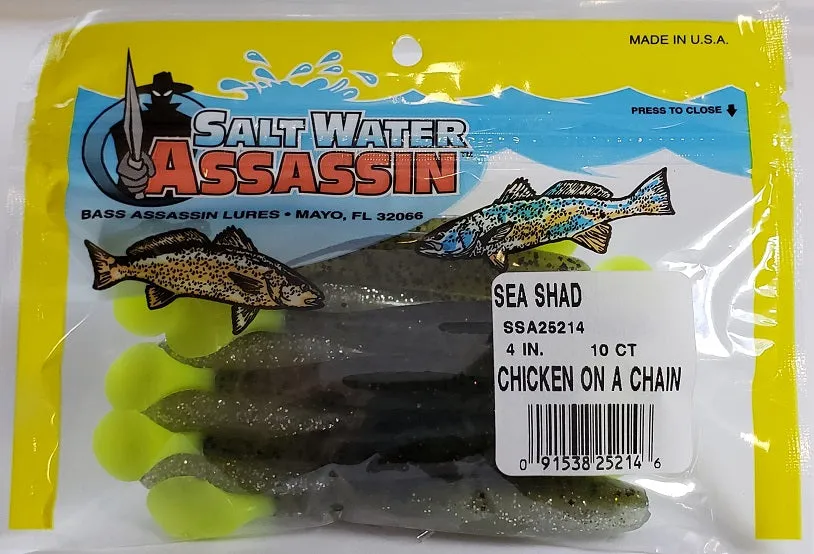 SaltWater Assassin Sea Shad Chicken On A Chain 4" 10pk