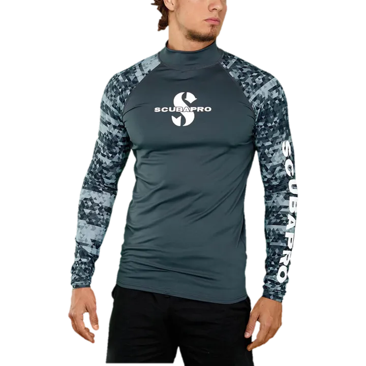 ScubaPro Graphite Rash Guard Mens, Long Sleeve (UPF50)