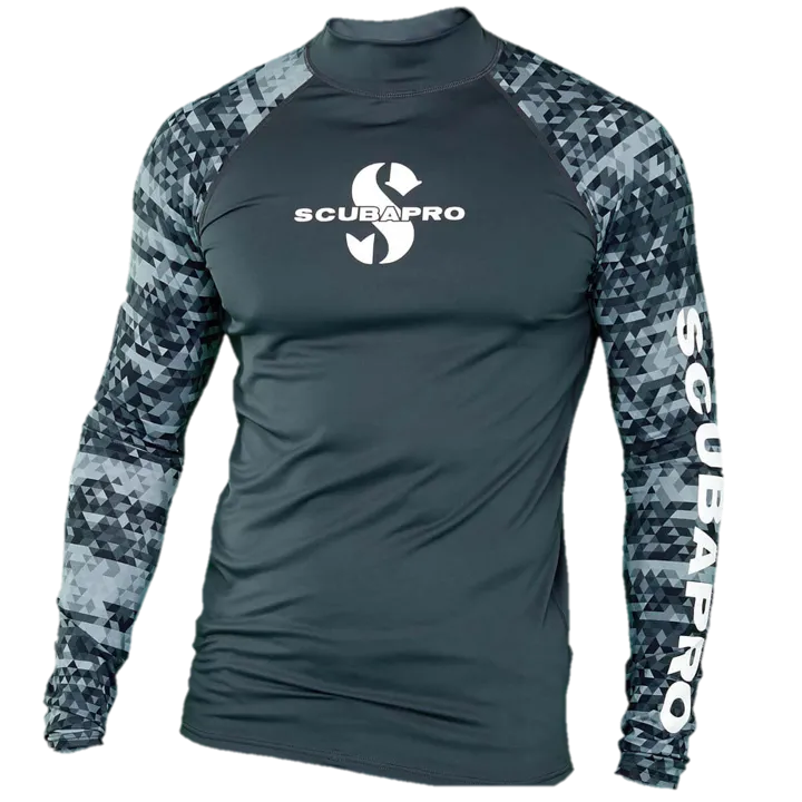 ScubaPro Graphite Rash Guard Mens, Long Sleeve (UPF50)