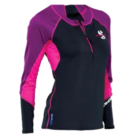 ScubaPro Jewel Rash Guard Womens, C-Flow, Long Sleeve (UPF50) - Pink/Purple