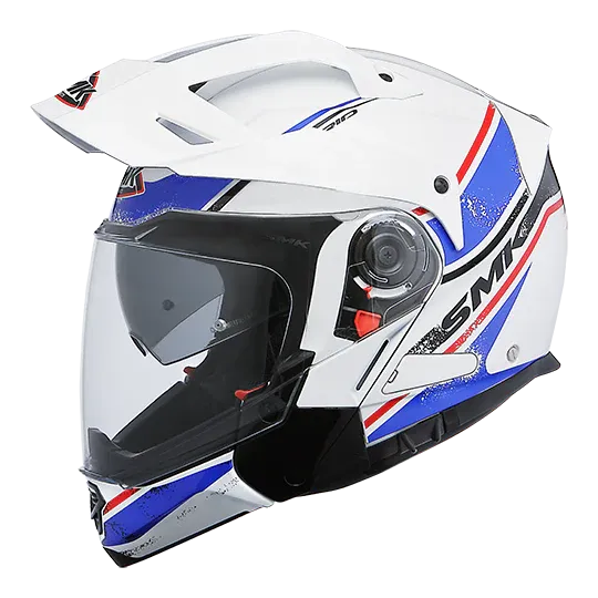 SMK Hybrid Evo Enduro Helmet Tide Gloss White Blue Black