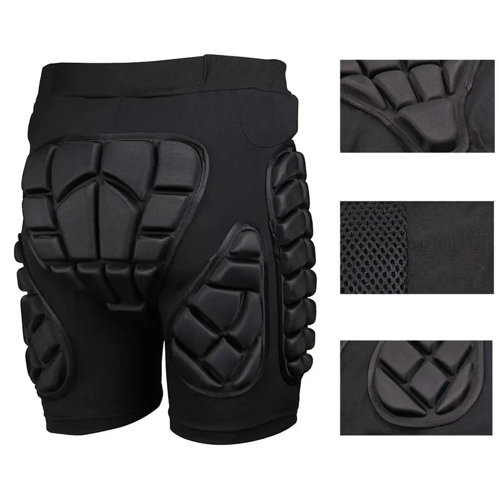 Soared 3D Protection Hip Butt EVA Paded Short Pants Protective Gear Guard Impact Pad Ski Ice Skating Snowboard Black