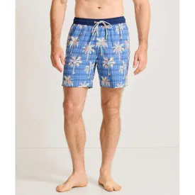 Tommy Bahama Men's 6-Inch Naples Gingham Palms Swim Trunks - Regal Blue