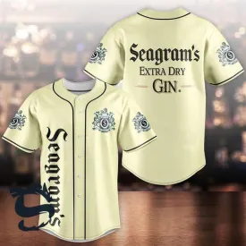 Unisex Beige Seagram's Extra Dry Gin Baseball Jersey