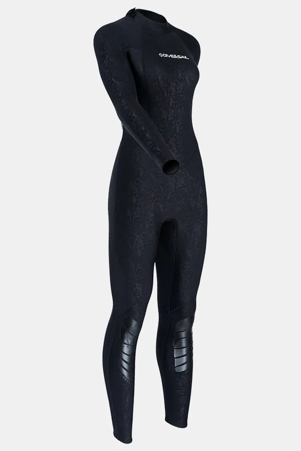 Women's Long Sleeve One-Piece 3MM Black Wetsuit UPF 50 