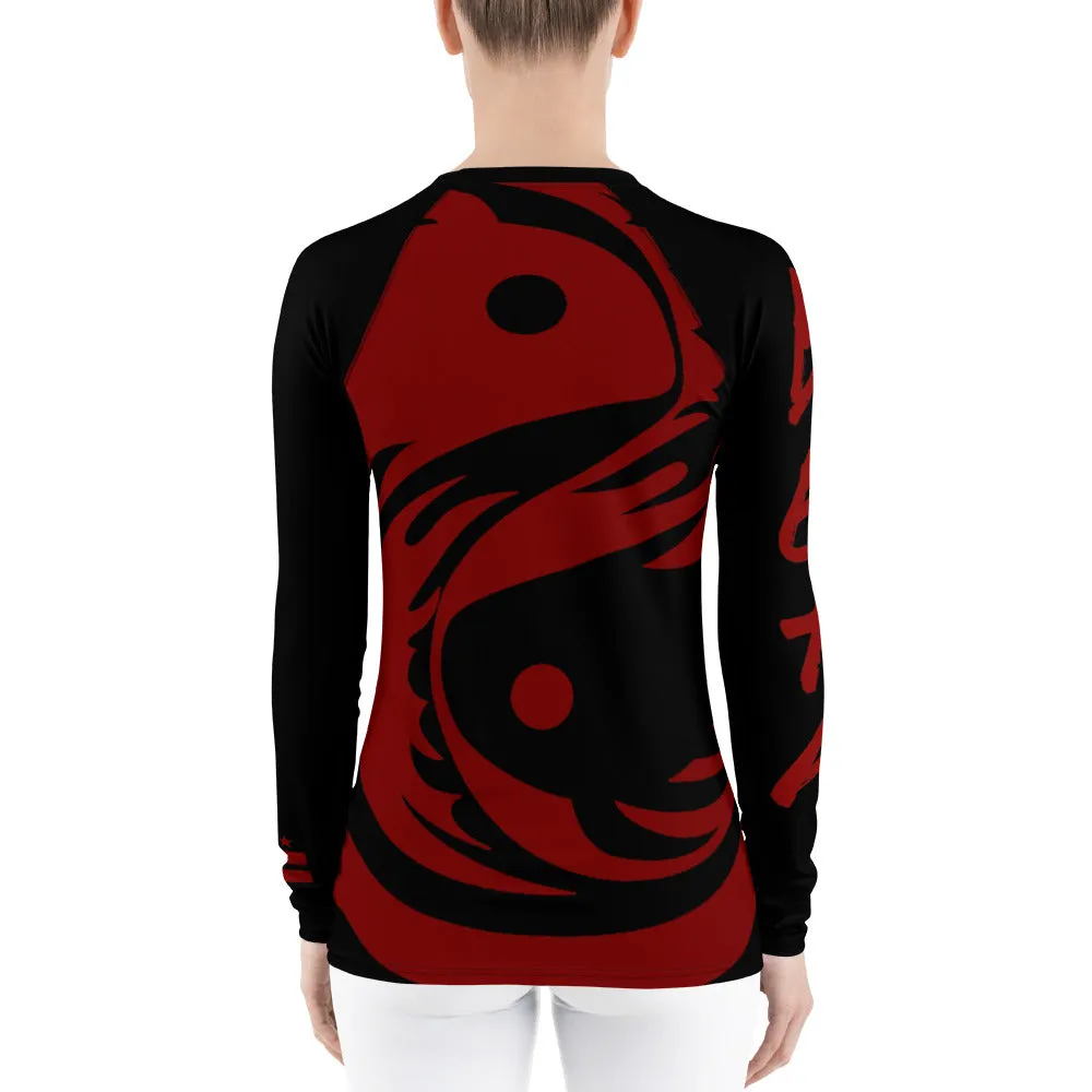 Women's Ranked Black All Over Print BETA Nogi Rash Guard