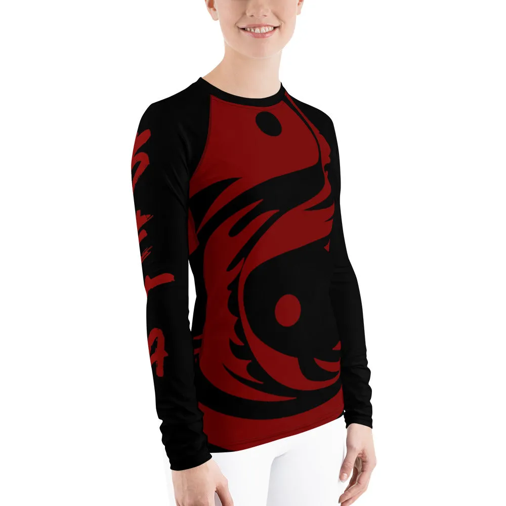 Women's Ranked Black All Over Print BETA Nogi Rash Guard
